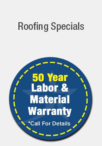 50 Year Labor and material warranty on roofing projects